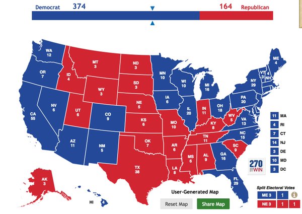 democrat vs republican map